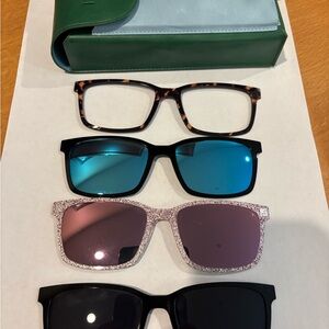 Pair Eyewear Kirby Eyeglass Toppers and Glasses Case Polarized Sun Tops